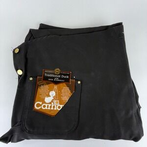 Carhartt Double Knees Duck Bibs Overalls Mens 52x32 R01 BLK Black NWT NOS